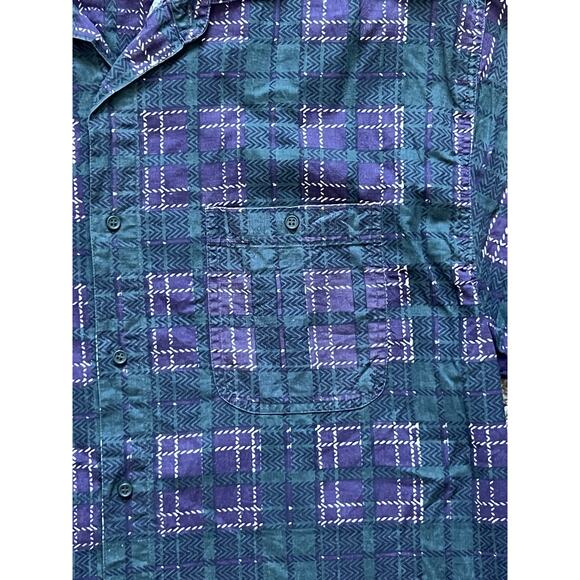 Vintage Peter B Mens XL Short Sleeve Button Down Shirt Checkerboard Skater 80s - Picture 2 of 5